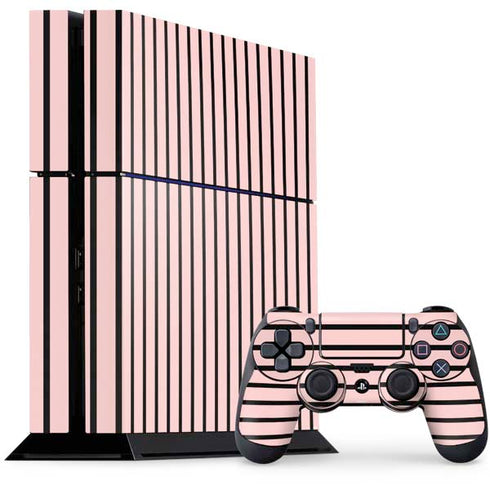 Pink and Black Stripes PlayStation PS4 Skins