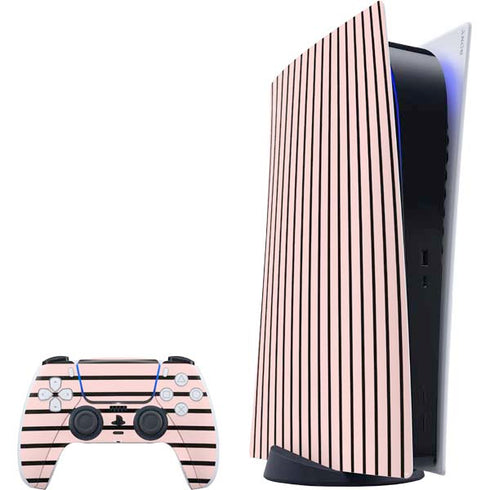 Pink and Black Stripes PlayStation PS5 Skins