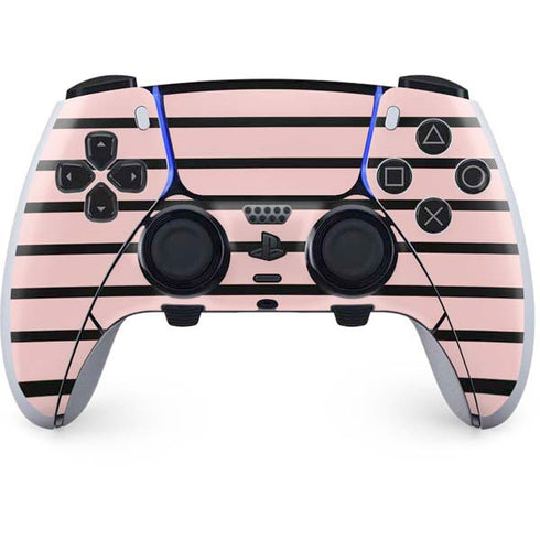 Pink and Black Stripes PS5 DualSense Edge Pro Controller Skin