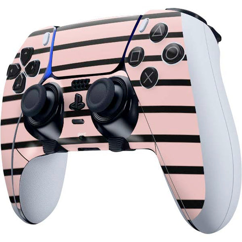 Pink and Black Stripes PS5 DualSense Edge Pro Controller Skin