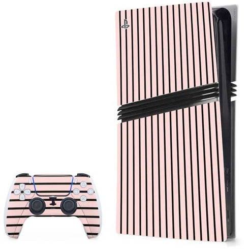 Pink and Black Stripes PS5 Pro Bundle Skin