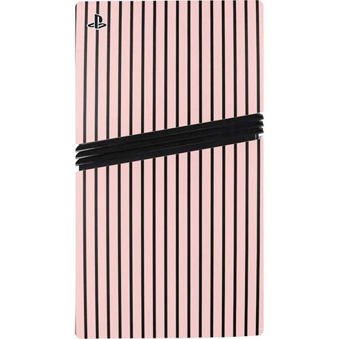 Pink and Black Stripes PS5 Pro Console Skin