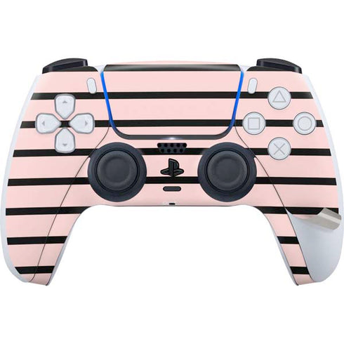 Pink and Black Stripes PS5 Pro Disk Bundle Skin