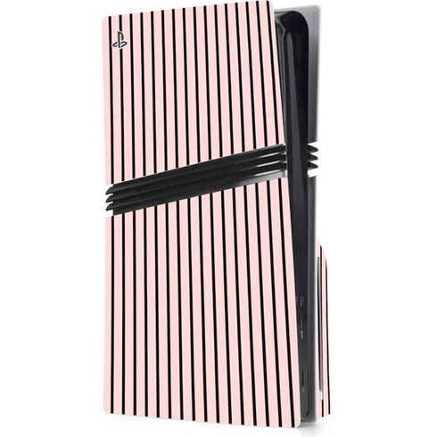 Pink and Black Stripes PS5 Pro Disk Console Skin