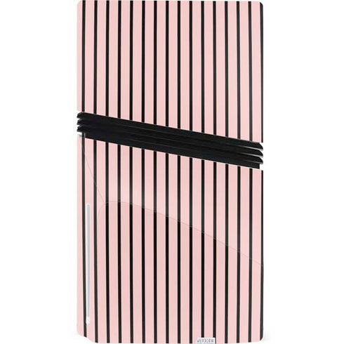 Pink and Black Stripes PS5 Pro Disk Console Skin