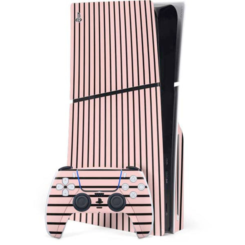Pink and Black Stripes PlayStation PS5 Skins