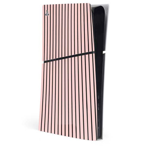Pink and Black Stripes PS5 Slim Digital Edition Console Skin