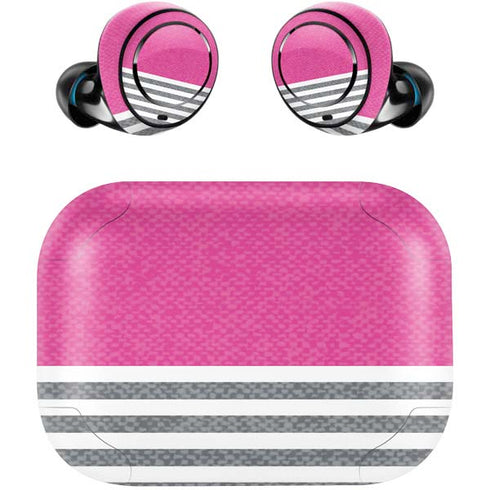 Pink and Grey Stripes Amazon Echo Buds Skin
