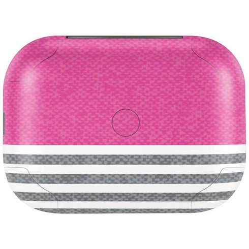 Pink and Grey Stripes Amazon Echo Buds Skin
