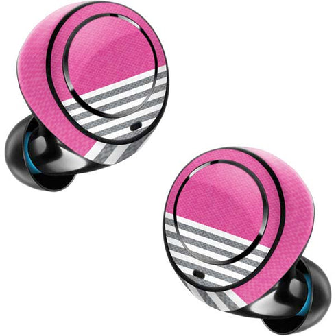 Pink and Grey Stripes Amazon Echo Buds Skin
