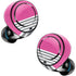 Pink and Grey Stripes Amazon Echo Buds Skin