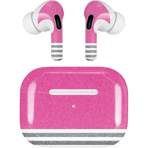 Pink and Grey Stripes AirPods Skins