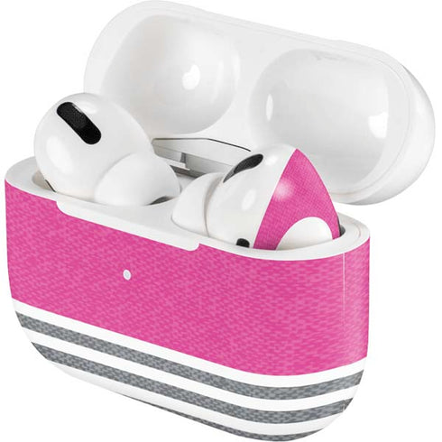 Pink and Grey Stripes AirPods Skins