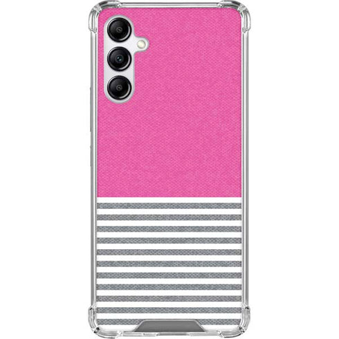 Pink and Grey Stripes Gabb Phone 4 Clear Case