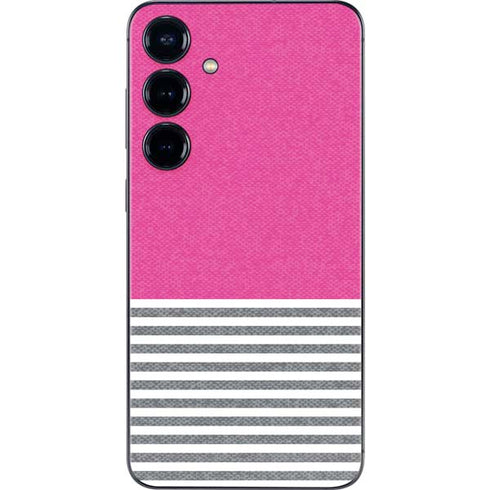 Pink and Grey Stripes Galaxy A16 5G Skin