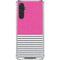 Pink and Grey Stripes Galaxy A17 Clear Case