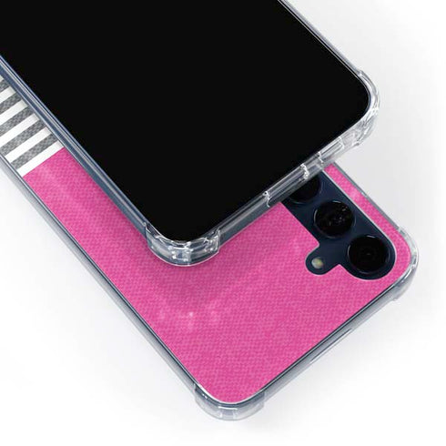 Pink and Grey Stripes Galaxy A35 5G Clear Case