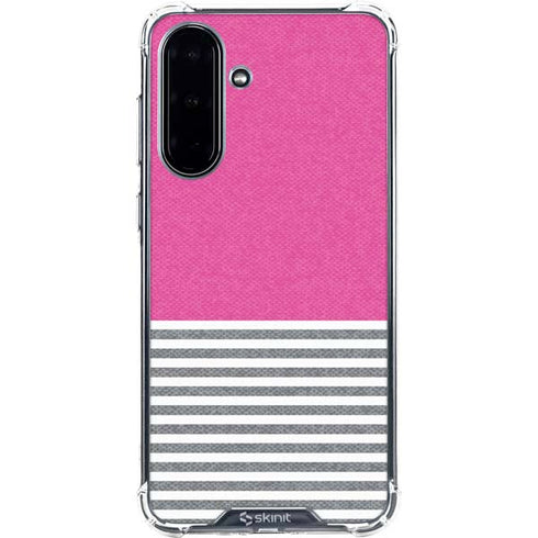 Pink and Grey Stripes Galaxy A36 5G Clear Case