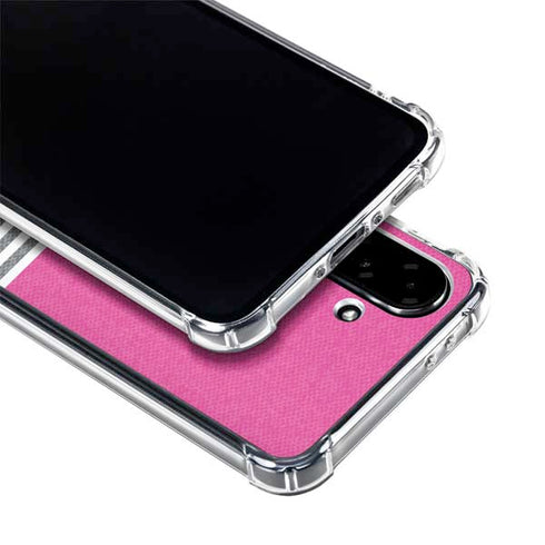 Pink and Grey Stripes Galaxy A36 5G Clear Case