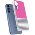 Pink and Grey Stripes Galaxy A55 5G Clear Case