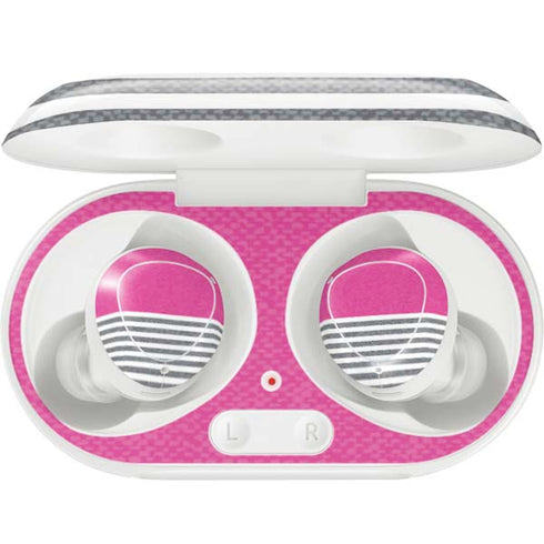 Pink and Grey Stripes Galaxy Buds Plus Skin