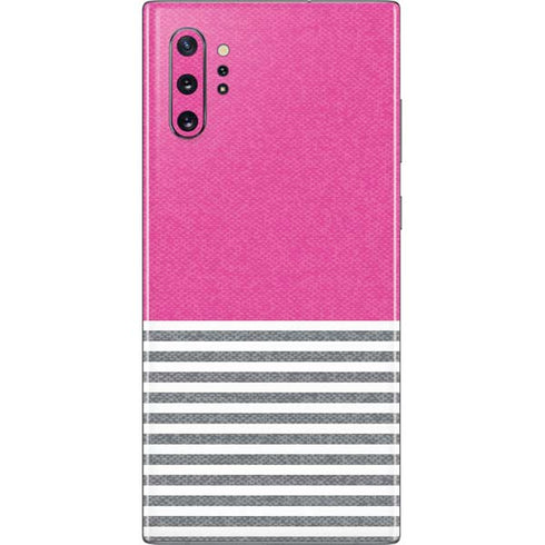 Pink and Grey Stripes Galaxy Note 10 Plus Skin
