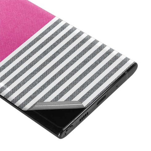 Pink and Grey Stripes Galaxy Note 10 Plus Skin