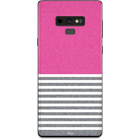 Pink and Grey Stripes Galaxy Note 9 Skin