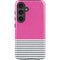 Pink and Grey Stripes Galaxy S25 Impact Case