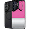 Pink and Grey Stripes Galaxy S25 Kickstand Case