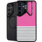 Pink and Grey Stripes Galaxy S24 Kickstand Case