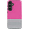 Pink and Grey Stripes Galaxy S25 Plus Impact Case