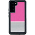 Pink and Grey Stripes Galaxy S24 Plus Waterproof Case