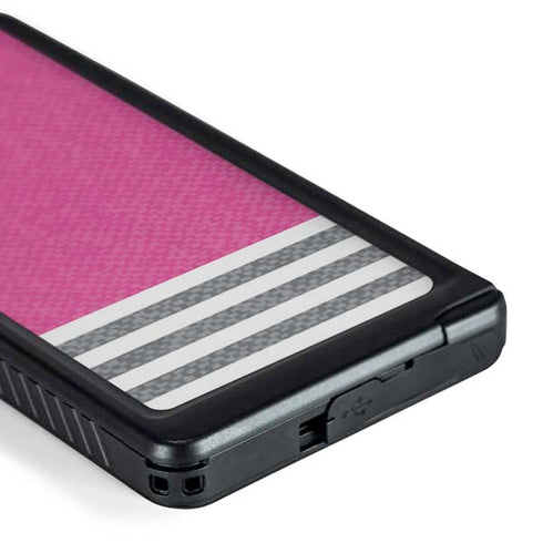 Pink and Grey Stripes Galaxy S24 Ultra Waterproof Case