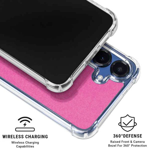 Pink and Grey Stripes Galaxy S25 Clear Case