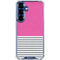 Pink and Grey Stripes Galaxy S25 Plus Clear Case