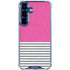Pink and Grey Stripes Galaxy S25 Plus Clear Case