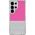 Pink and Grey Stripes Galaxy S25 Ultra Clear Case