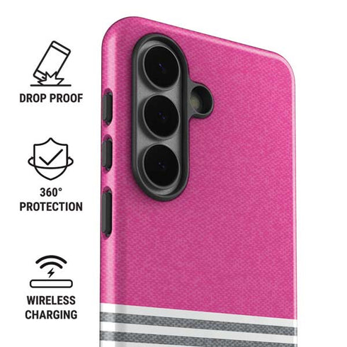 Pink and Grey Stripes Galaxy S26 Impact Case