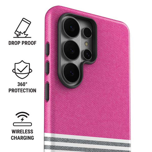 Pink and Grey Stripes Galaxy S26 Ultra Impact Case