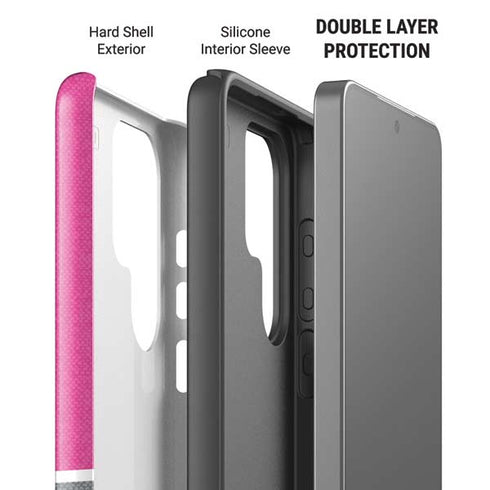 Pink and Grey Stripes Galaxy S26 Ultra Impact Case