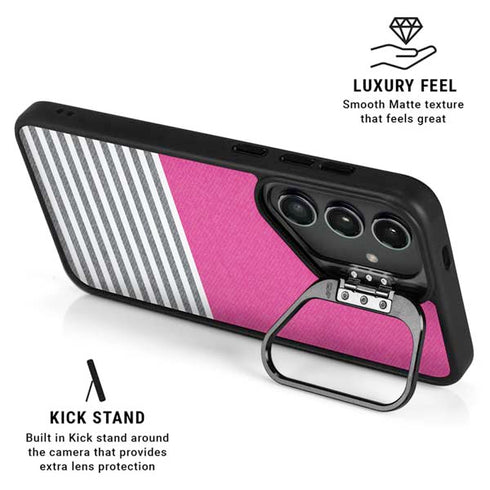 Pink and Grey Stripes Galaxy S26 Ultra Kickstand Case