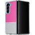 Pink and Grey Stripes Galaxy Z Fold5 5G Clear Case