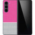 Pink and Grey Stripes Galaxy Z Fold5 5G Skin