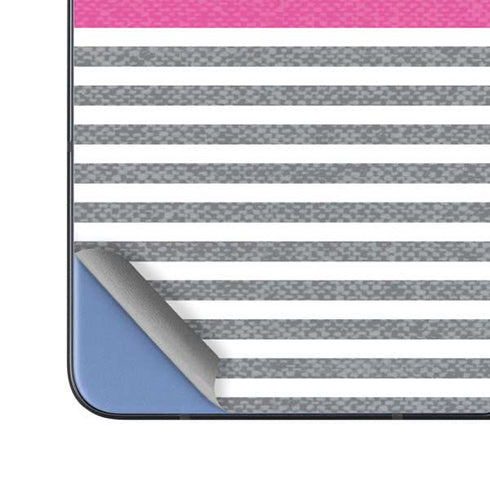 Pink and Grey Stripes Galaxy Z Fold5 5G Skin