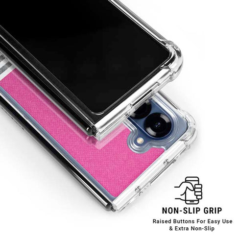 Pink and Grey Stripes Galaxy Z Fold6 Clear Case