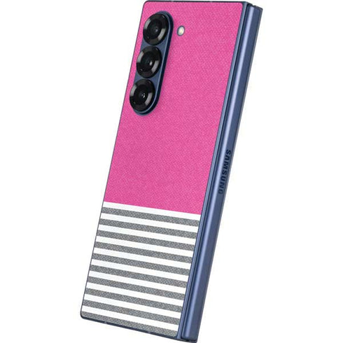 Pink and Grey Stripes Galaxy Z Fold6 Skin