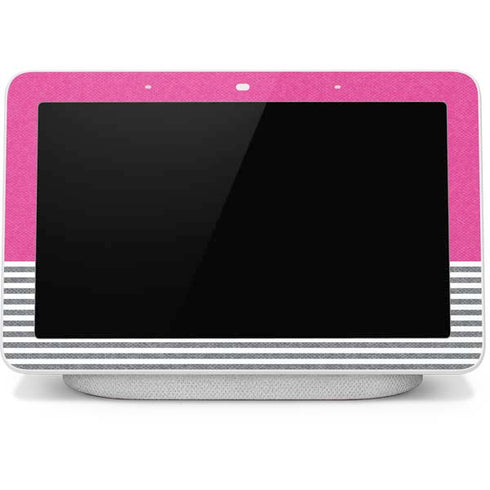 Pink and Grey Stripes Google Home Hub Skin