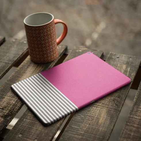 Pink and Grey Stripes iPad Skins
