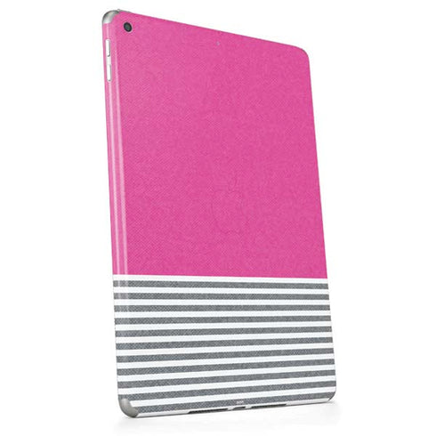 Pink and Grey Stripes Apple iPad Skin